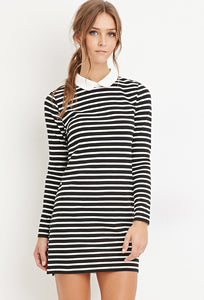 Collared Stripe Shift Dress